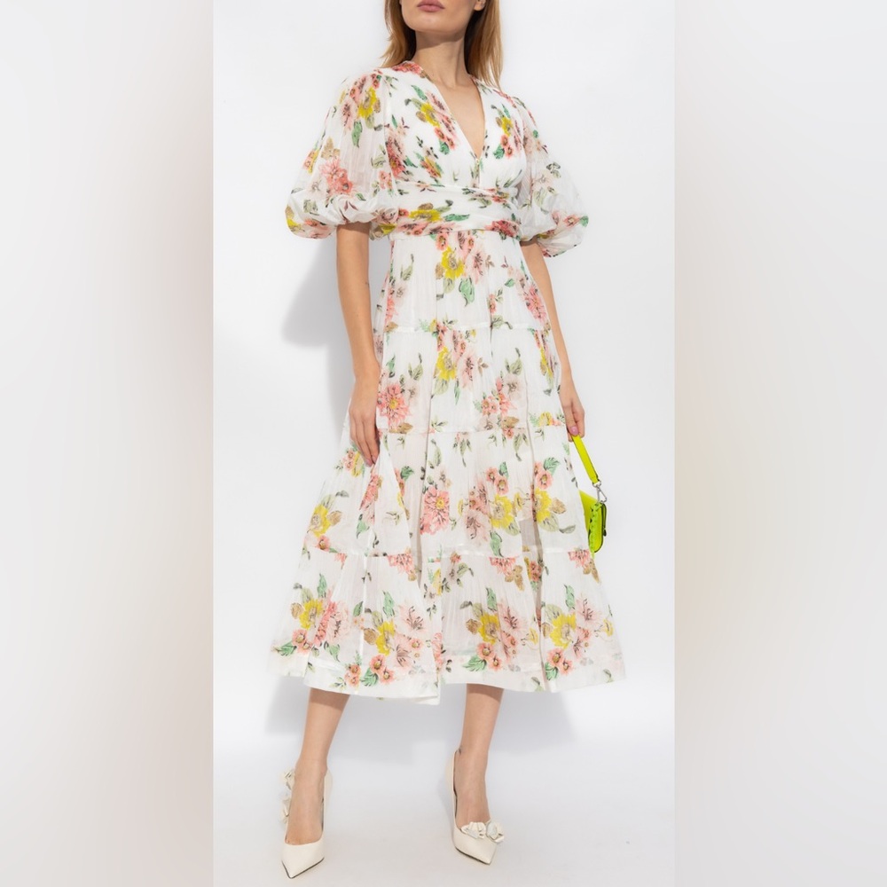 Zimmermann floral pleated midi dress